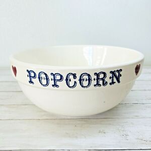 Crock Shop Santa Ana Vintage Popcorn Bowl USA Hearts Stars Patriotic America